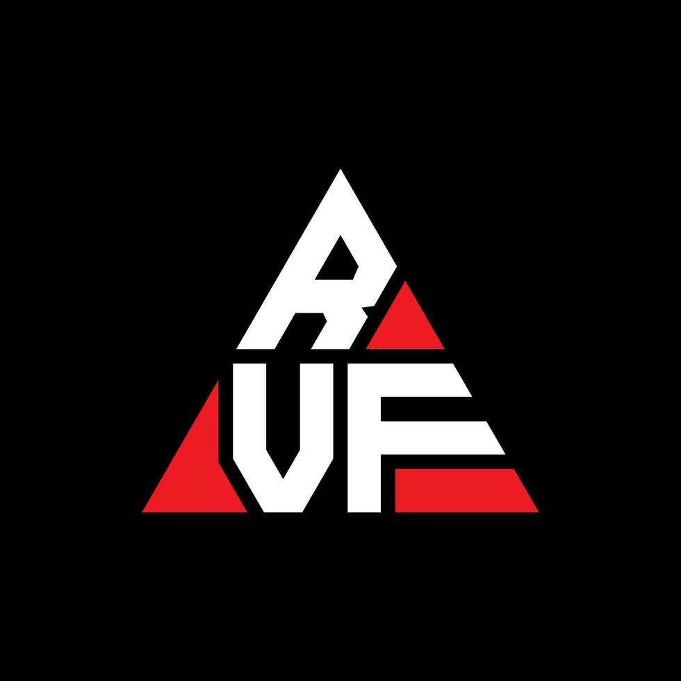 RVF triangle letter logo design with triangle shape. RVF triangle logo design monogram. RVF triangle vector logo template with red color. RVF triangular logo Simple, Elegant, and Luxurious Logo.
