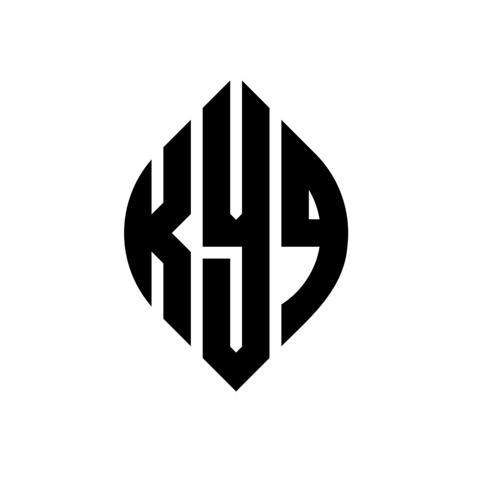 diseño de logotipo de letra de círculo kyq con forma de círculo y elipse. letras elipses kyq con estilo tipográfico. las tres iniciales forman un logo circular. vector de marca de letra de monograma abstracto del emblema del círculo kyq.