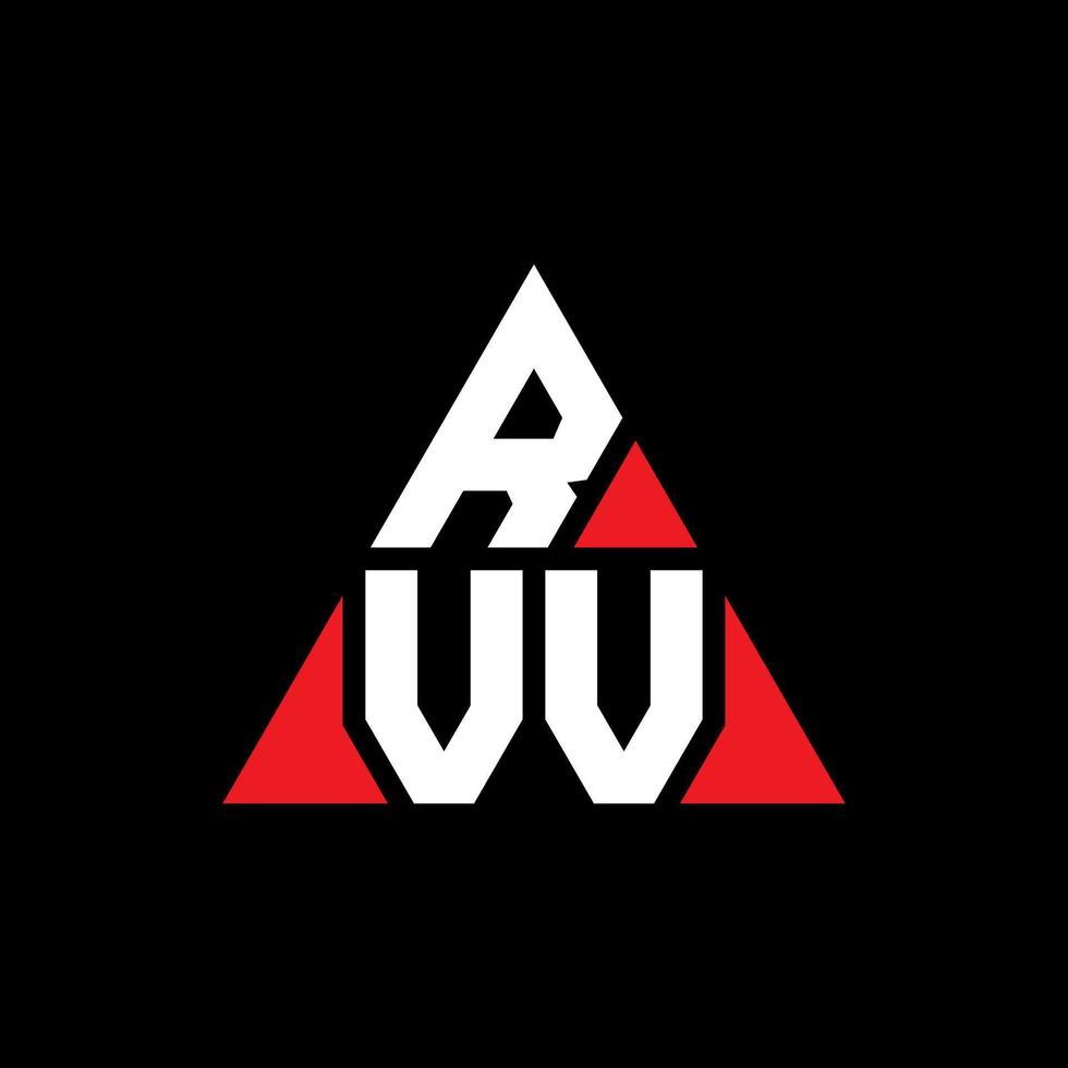 RVV triangle letter logo design with triangle shape. RVV triangle logo design monogram. RVV triangle vector logo template with red color. RVV triangular logo Simple, Elegant, and Luxurious Logo.