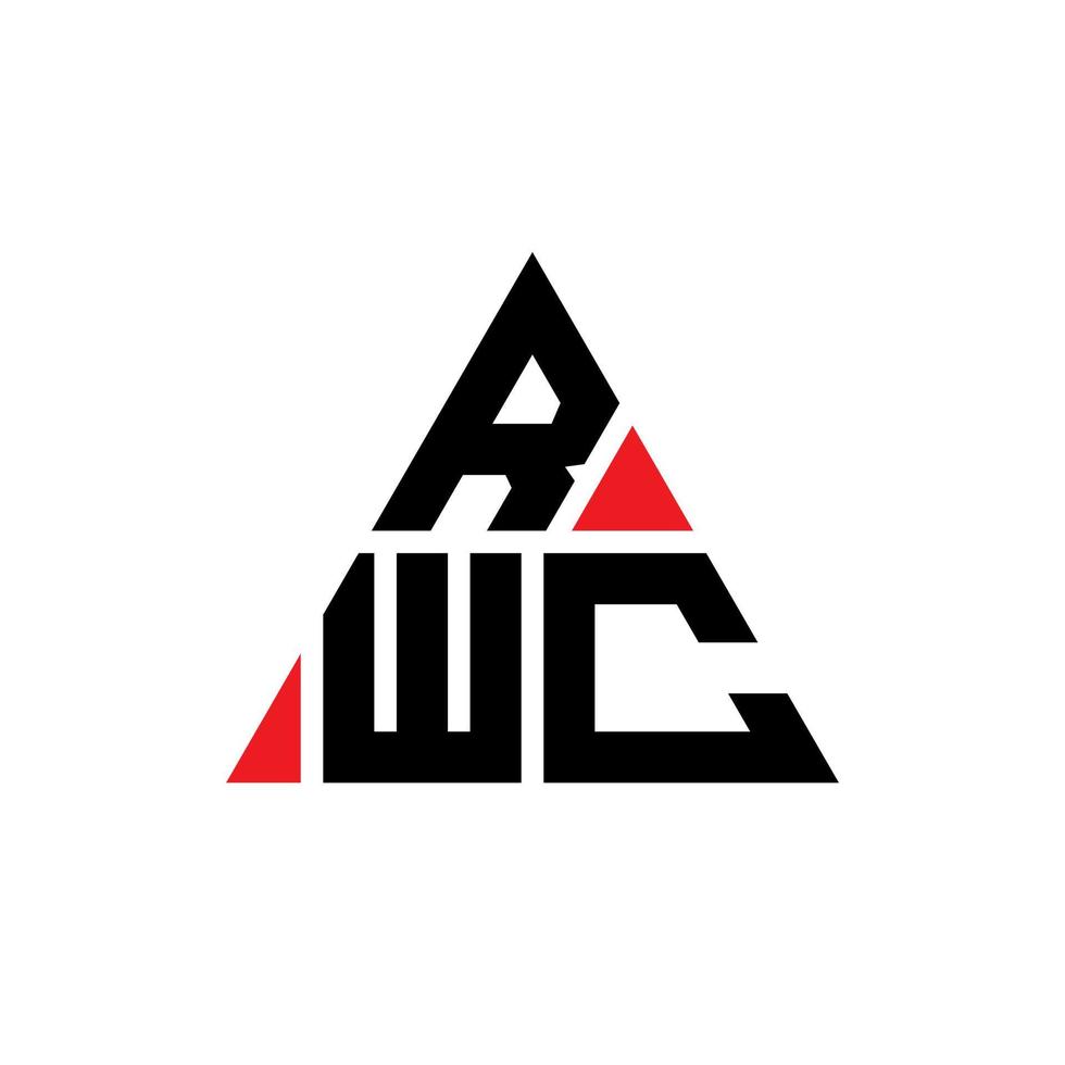 RWC triangle letter logo design with triangle shape. RWC triangle logo design monogram. RWC triangle vector logo template with red color. RWC triangular logo Simple, Elegant, and Luxurious Logo.