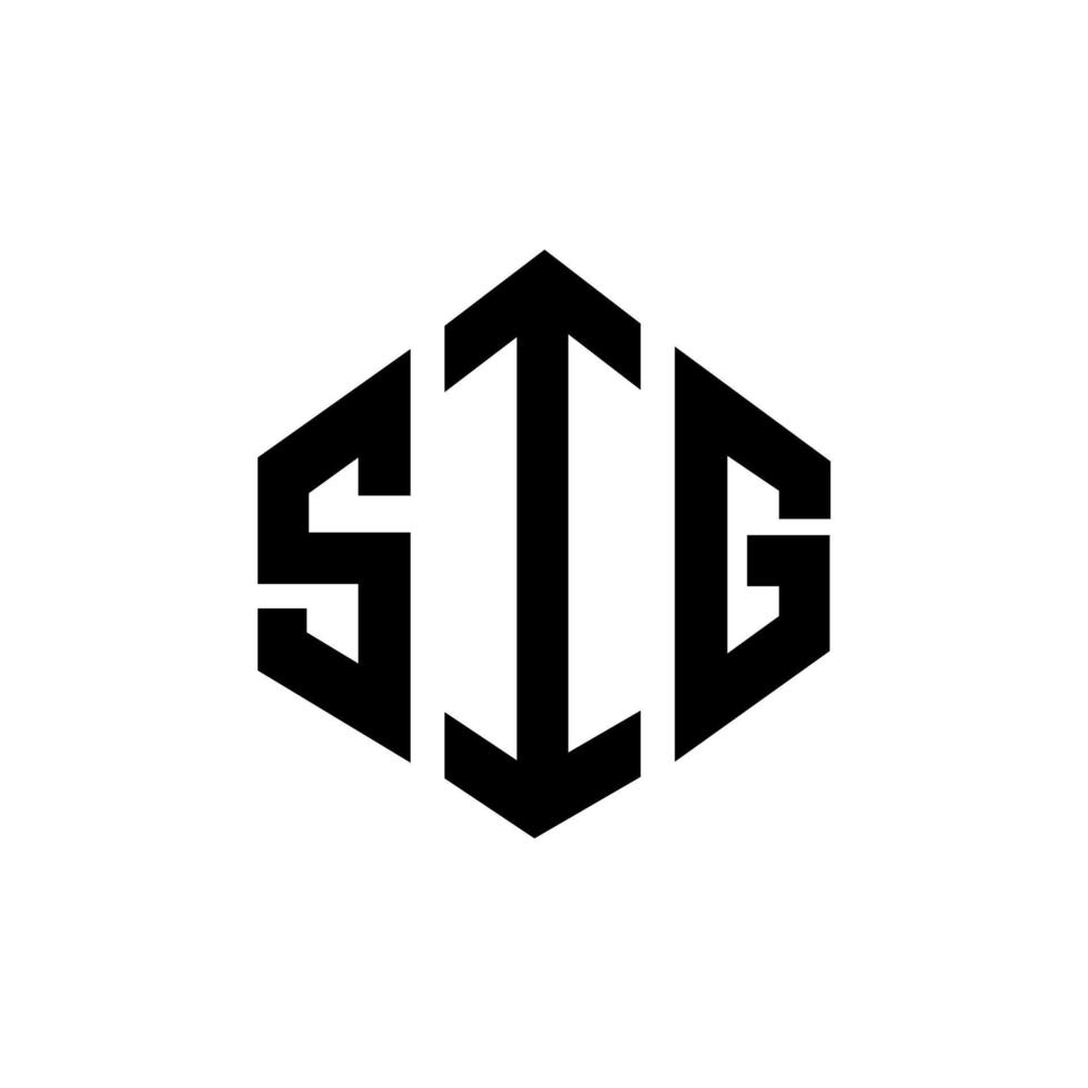 diseño de logotipo de letra sig con forma de polígono. sig polígono y diseño de logotipo en forma de cubo. sig hexágono vector logo plantilla colores blanco y negro. monograma sig, logotipo empresarial y inmobiliario.