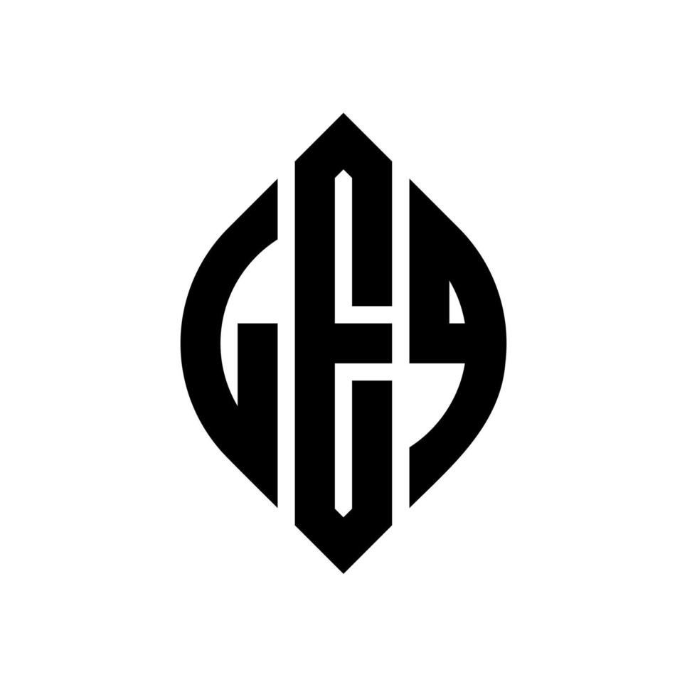 LEQ circle letter logo design with circle and ellipse shape. LEQ ellipse letters with typographic style. The three initials form a circle logo. LEQ Circle Emblem Abstract Monogram Letter Mark Vector. vector