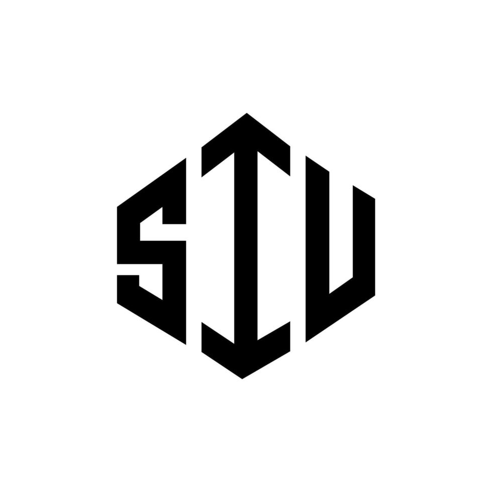 diseño de logotipo de letra siu con forma de polígono. siu polígono y diseño de logotipo en forma de cubo. siu hexágono vector logo plantilla colores blanco y negro. monograma siu, logotipo empresarial y inmobiliario.