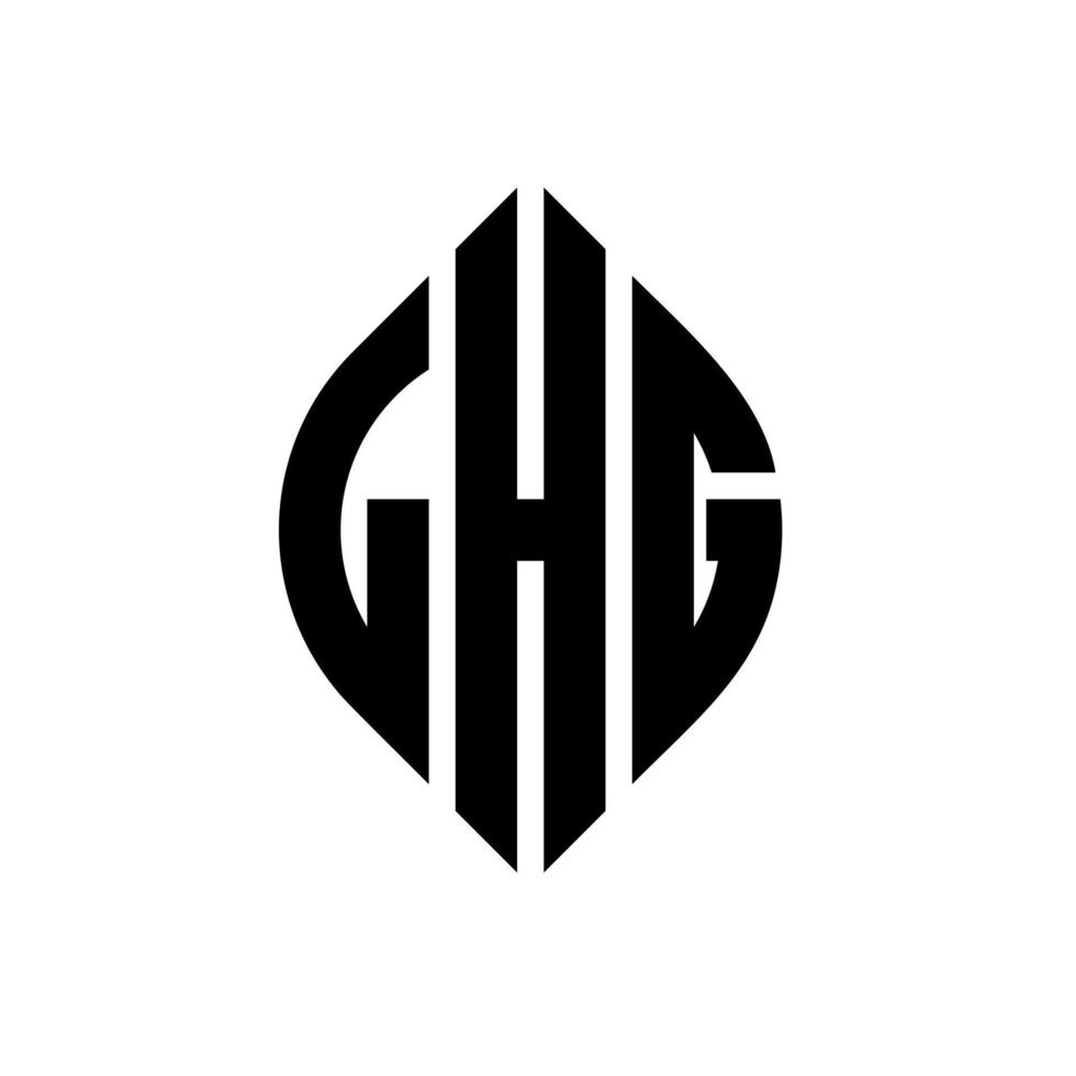 LHG circle letter logo design with circle and ellipse shape. LHG ellipse letters with typographic style. The three initials form a circle logo. LHG Circle Emblem Abstract Monogram Letter Mark Vector. vector