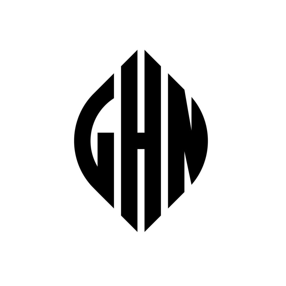 Diseño de logotipo de letra circular lhn con forma de círculo y elipse. lhn letras elipses con estilo tipográfico. las tres iniciales forman un logo circular. lhn círculo emblema resumen monograma letra marca vector. vector