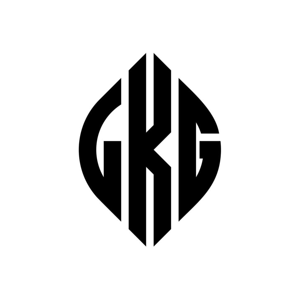 LKG circle letter logo design with circle and ellipse shape. LKG ellipse letters with typographic style. The three initials form a circle logo. LKG Circle Emblem Abstract Monogram Letter Mark Vector. vector