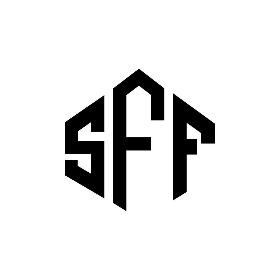 SFF letter logo design with polygon shape. SFF polygon and cube shape logo design. SFF hexagon vector logo template white and black colors. SFF monogram, business and real estate logo.