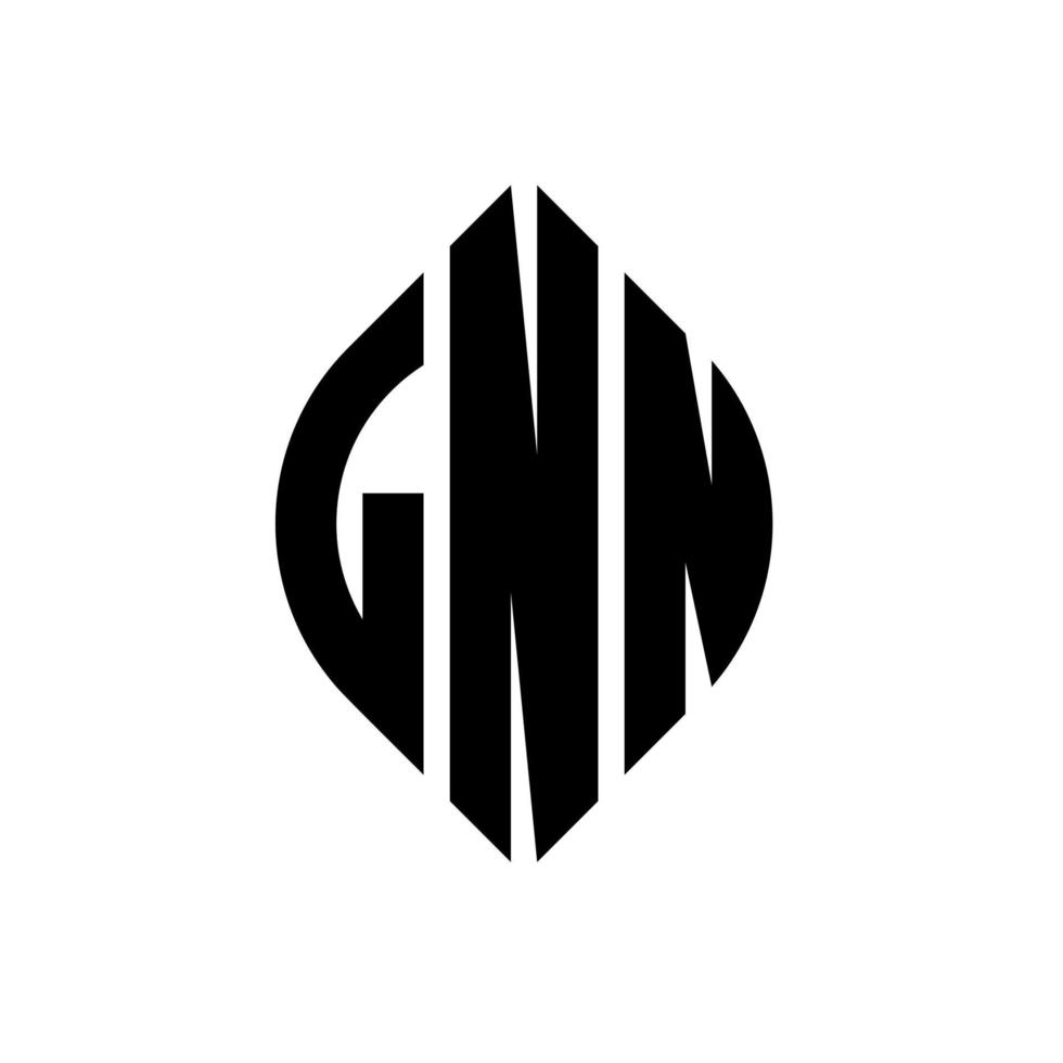 LNN circle letter logo design with circle and ellipse shape. LNN ellipse letters with typographic style. The three initials form a circle logo. LNN Circle Emblem Abstract Monogram Letter Mark Vector. vector