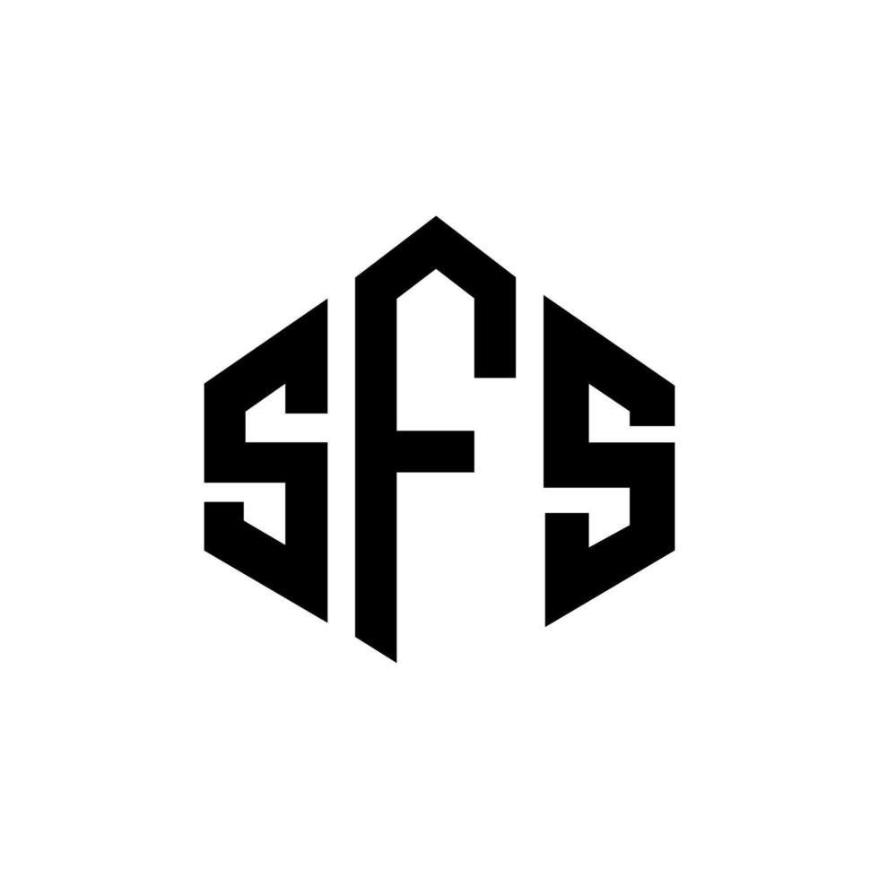 diseño de logotipo de letra sfs con forma de polígono. diseño de logotipo de forma de cubo y polígono sfs. Plantilla de logotipo de vector hexagonal sfs colores blanco y negro. monograma sfs, logotipo empresarial y inmobiliario.
