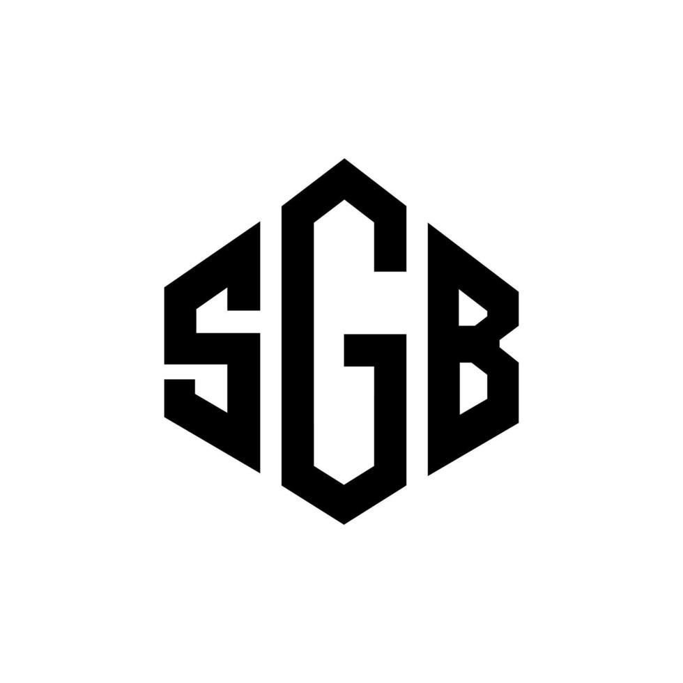 diseño de logotipo de letra sgb con forma de polígono. diseño de logotipo de forma de cubo y polígono sgb. plantilla de logotipo vectorial hexagonal sgb colores blanco y negro. monograma sgb, logotipo empresarial y inmobiliario. vector