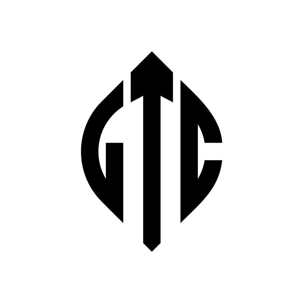 LTC circle letter logo design with circle and ellipse shape. LTC ellipse letters with typographic style. The three initials form a circle logo. LTC Circle Emblem Abstract Monogram Letter Mark Vector. vector