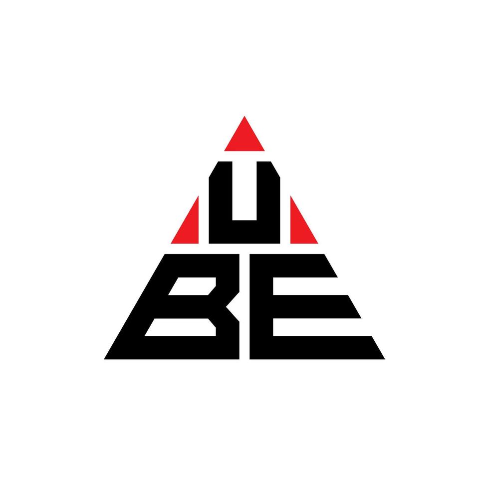 diseño de logotipo de letra de triángulo ube con forma de triángulo. monograma de diseño del logotipo del triángulo ube. plantilla de logotipo de vector de triángulo ube con color rojo. logotipo triangular de ube logotipo simple, elegante y lujoso.