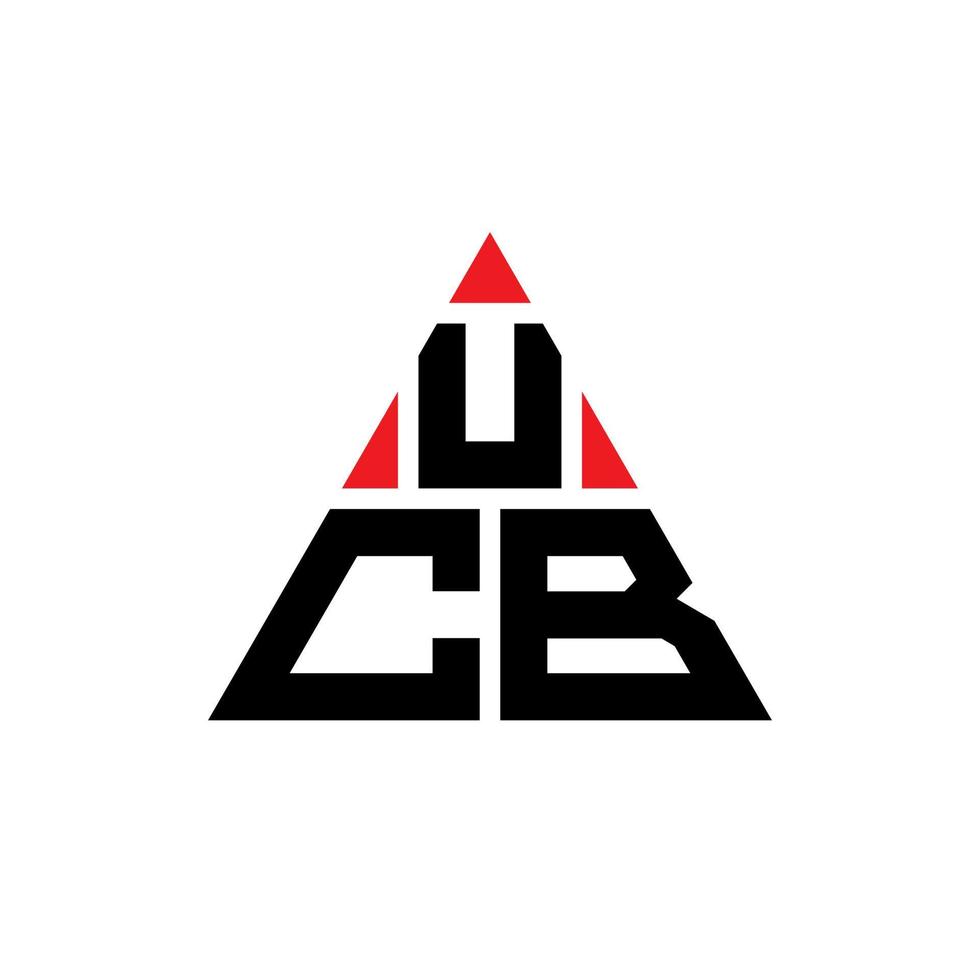 Diseño de logotipo de letra triangular ucb con forma de triángulo. monograma de diseño del logotipo del triángulo ucb. plantilla de logotipo de vector de triángulo ucb con color rojo. logotipo triangular ucb logotipo simple, elegante y lujoso.