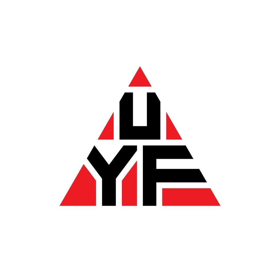 diseño de logotipo de letra triangular uyf con forma de triángulo. monograma de diseño del logotipo del triángulo uyf. plantilla de logotipo de vector de triángulo uyf con color rojo. logotipo triangular uyf logotipo simple, elegante y lujoso.