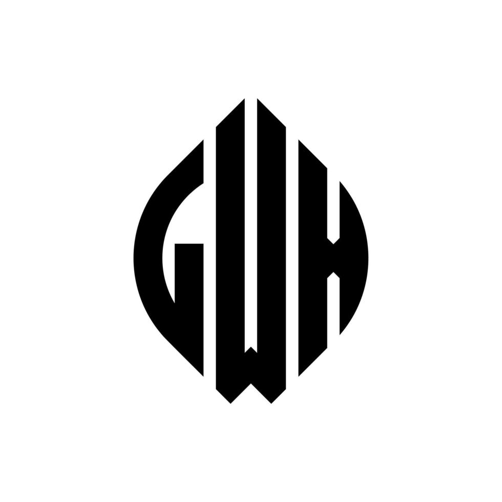Diseño de logotipo de letra circular lwx con forma de círculo y elipse. Letras de elipse lwx con estilo tipográfico. las tres iniciales forman un logo circular. lwx círculo emblema resumen monograma letra marca vector. vector
