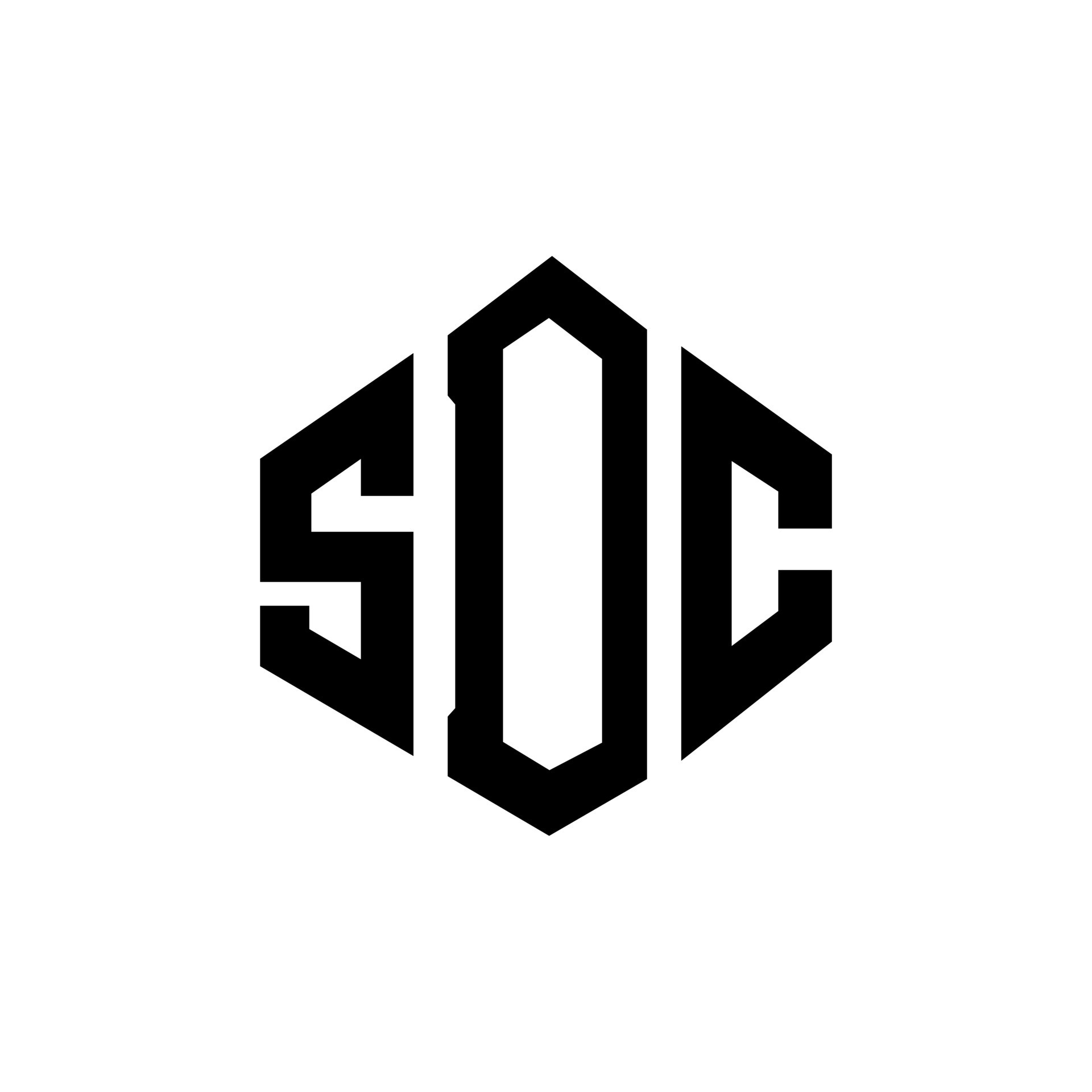 SDC letter logo design with polygon shape SDC polygon and cube shape