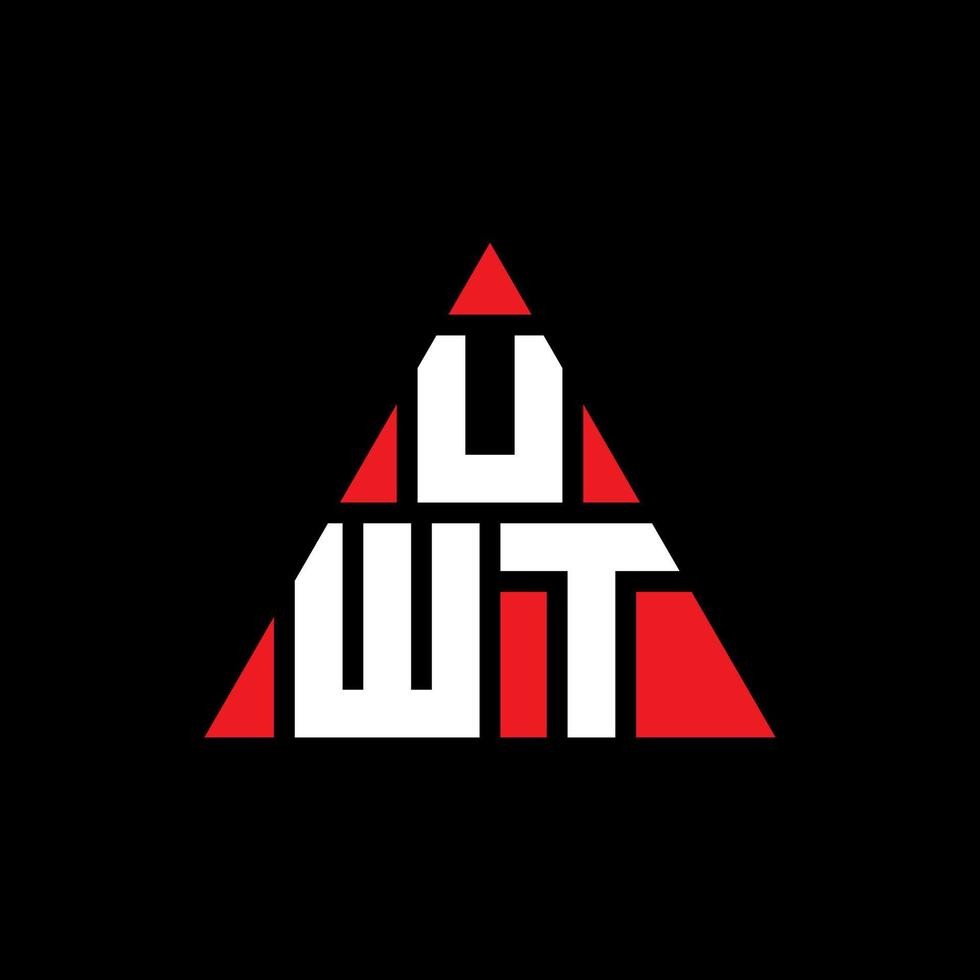 diseño de logotipo de letra triangular uwt con forma de triángulo. monograma de diseño de logotipo de triángulo uwt. plantilla de logotipo de vector de triángulo uwt con color rojo. logotipo triangular uwt logotipo simple, elegante y lujoso.