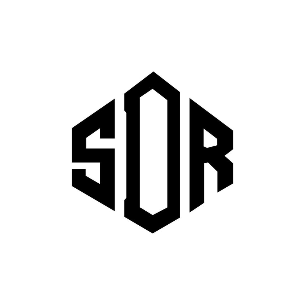 diseño de logotipo de letra sdr con forma de polígono. diseño de logotipo en forma de cubo y polígono sdr. Sdr hexágono vector logo plantilla colores blanco y negro. monograma sdr, logotipo empresarial y inmobiliario.