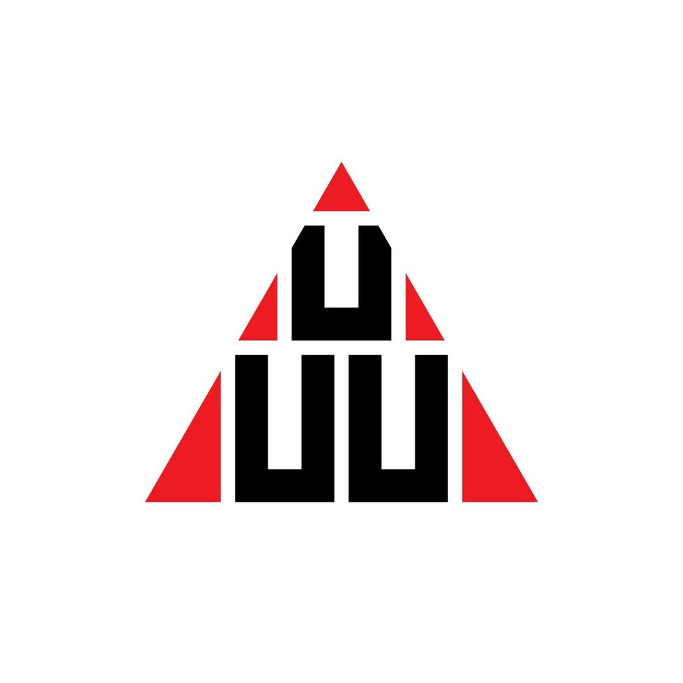 UUU triangle letter logo design with triangle shape. UUU triangle logo design monogram. UUU triangle vector logo template with red color. UUU triangular logo Simple, Elegant, and Luxurious Logo.