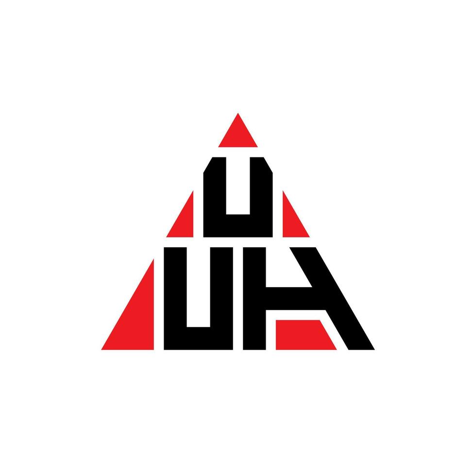 uuh diseño de logotipo de letra triangular con forma de triángulo. monograma de diseño del logotipo del triángulo uuh. plantilla de logotipo de vector de triángulo uuh con color rojo. logotipo triangular uuh logotipo simple, elegante y lujoso.