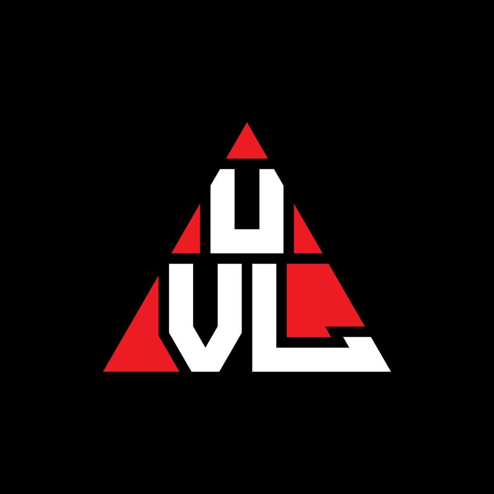 diseño de logotipo de letra de triángulo uvl con forma de triángulo. monograma de diseño de logotipo de triángulo uvl. plantilla de logotipo de vector de triángulo uvl con color rojo. logo triangular uvl logo simple, elegante y lujoso.