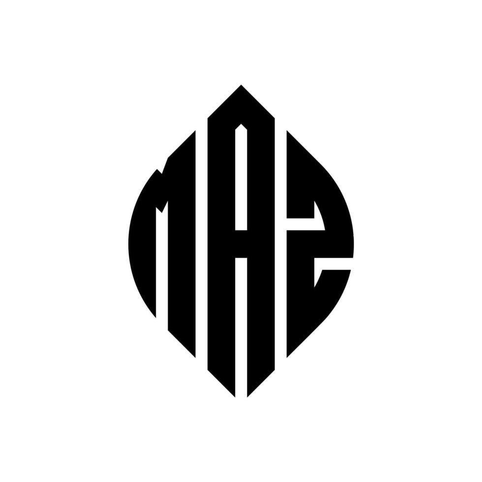 diseño de logotipo de letra de círculo maz con forma de círculo y elipse. letras de elipse maz con estilo tipográfico. las tres iniciales forman un logo circular. vector de marca de letra de monograma abstracto del emblema del círculo maz.