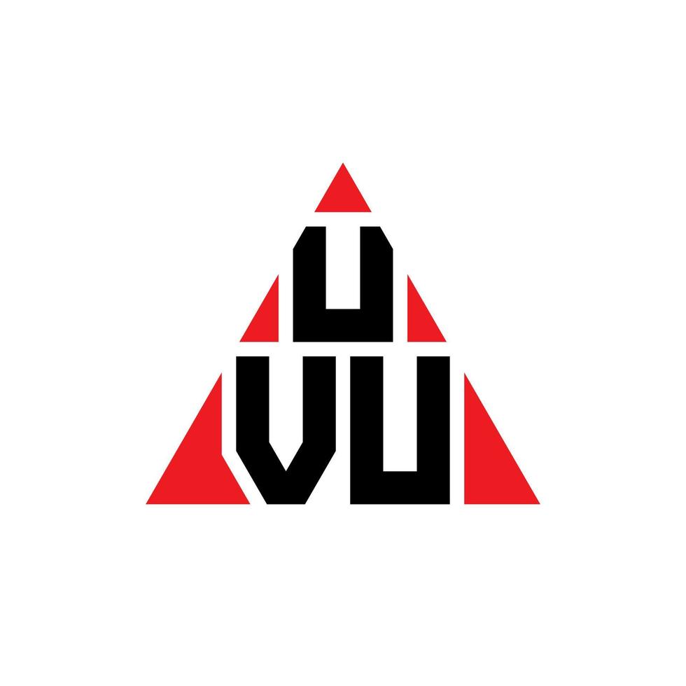 diseño de logotipo de letra triangular uvu con forma de triángulo. monograma de diseño del logotipo del triángulo uvu. plantilla de logotipo de vector de triángulo uvu con color rojo. logotipo triangular uvu logotipo simple, elegante y lujoso.