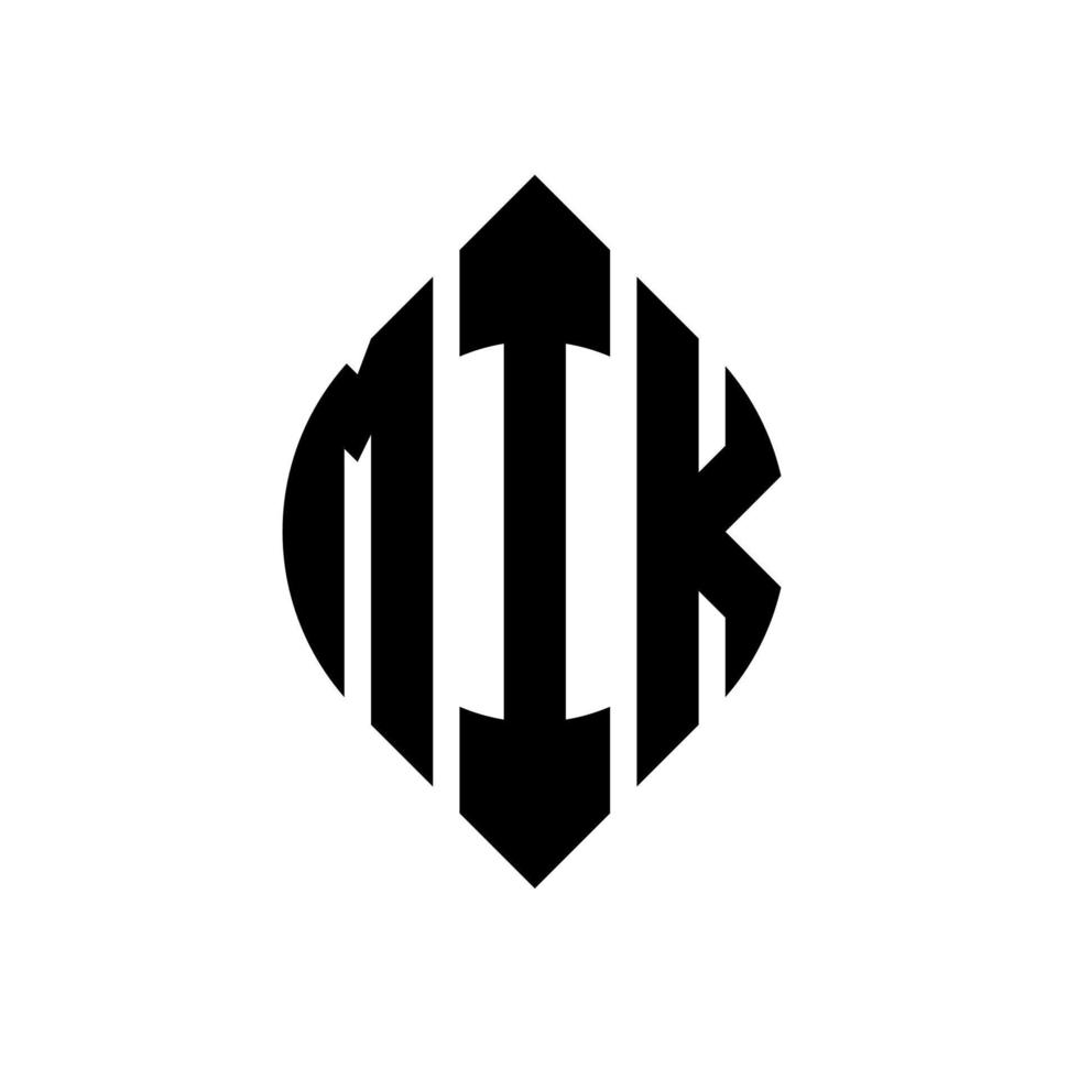 MIK circle letter logo design with circle and ellipse shape. MIK ellipse letters with typographic style. The three initials form a circle logo. MIK Circle Emblem Abstract Monogram Letter Mark Vector. vector