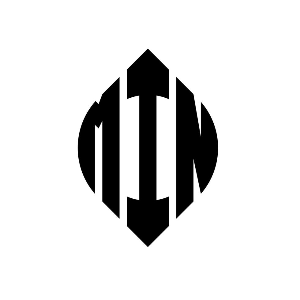 MIN circle letter logo design with circle and ellipse shape. MIN ellipse letters with typographic style. The three initials form a circle logo. MIN Circle Emblem Abstract Monogram Letter Mark Vector. vector