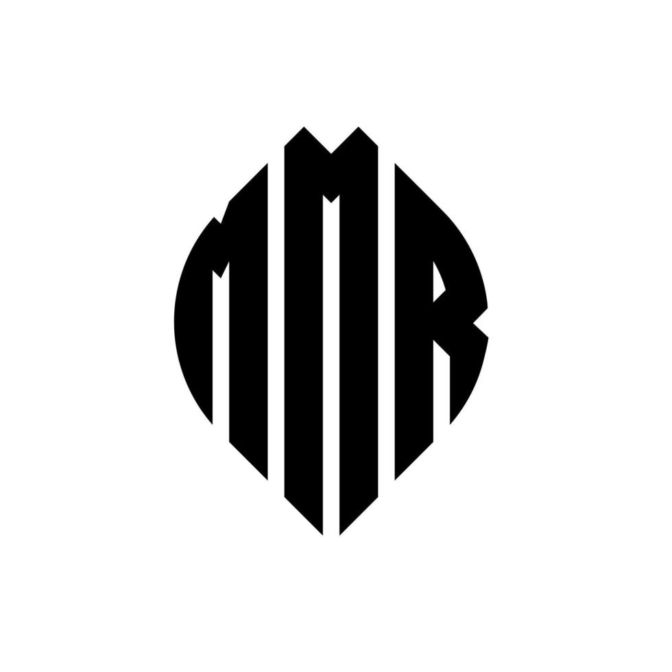 diseño de logotipo de letra de círculo mmr con forma de círculo y elipse. mmr letras elipses con estilo tipográfico. las tres iniciales forman un logo circular. vector de marca de letra de monograma abstracto del emblema del círculo mmr.