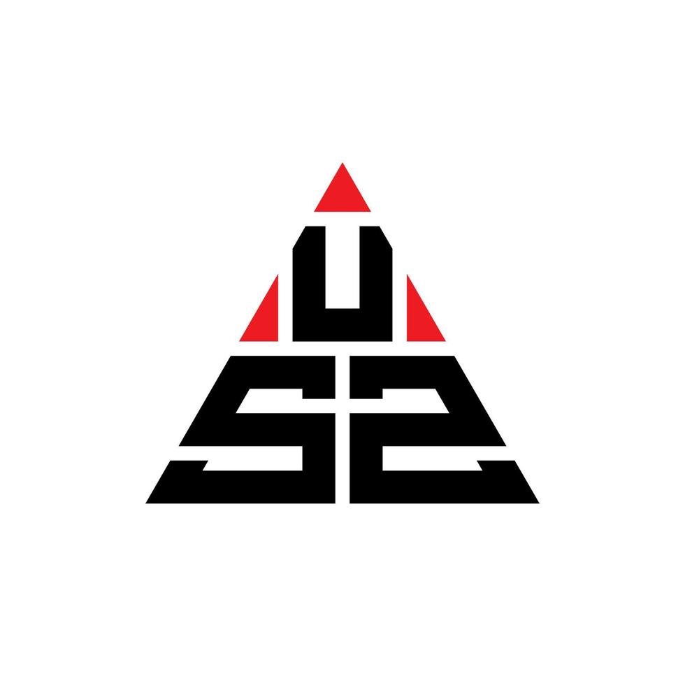 USZ triangle letter logo design with triangle shape. USZ triangle logo design monogram. USZ triangle vector logo template with red color. USZ triangular logo Simple, Elegant, and Luxurious Logo.