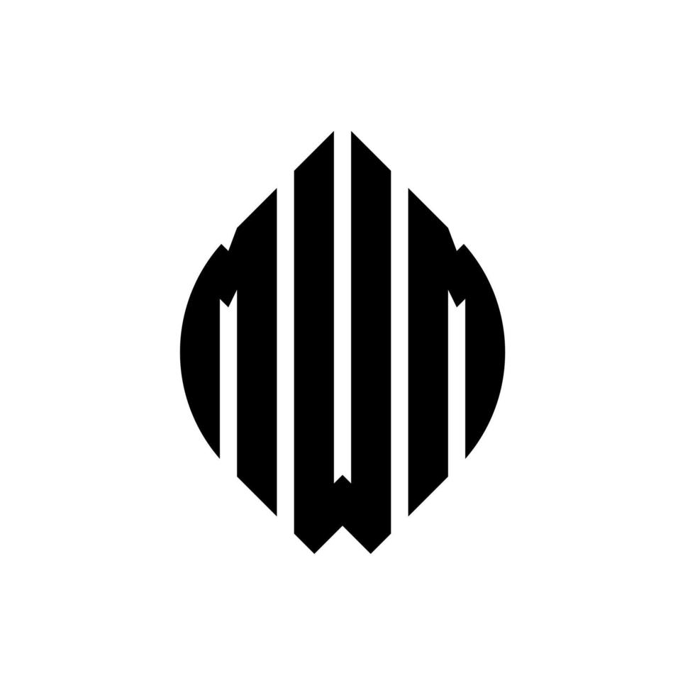 diseño de logotipo de letra de círculo mwm con forma de círculo y elipse. Letras de elipse mwm con estilo tipográfico. las tres iniciales forman un logo circular. vector de marca de letra de monograma abstracto del emblema del círculo mwm.
