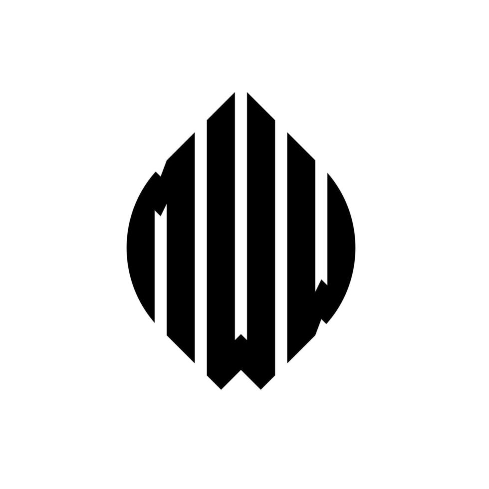mww diseño de logotipo de letra circular con forma de círculo y elipse. mww letras elipses con estilo tipográfico. las tres iniciales forman un logo circular. mww círculo emblema resumen monograma letra marca vector. vector