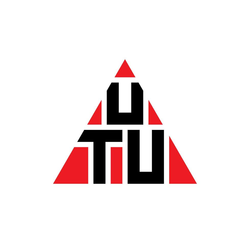 utu diseño de logotipo de letra triangular con forma de triángulo. monograma de diseño del logotipo del triángulo utu. plantilla de logotipo de vector de triángulo utu con color rojo. logotipo triangular utu logotipo simple, elegante y lujoso.