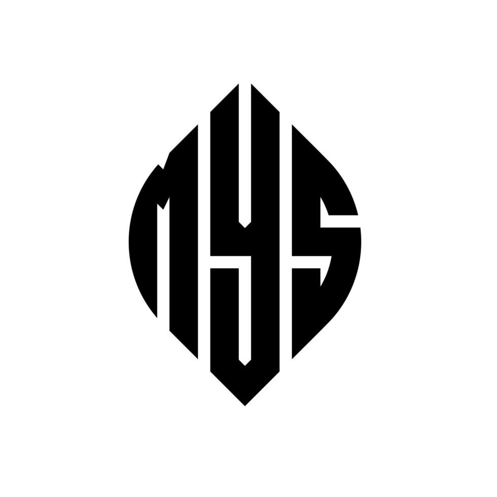 MYS circle letter logo design with circle and ellipse shape. MYS ellipse letters with typographic style. The three initials form a circle logo. MYS Circle Emblem Abstract Monogram Letter Mark Vector. vector