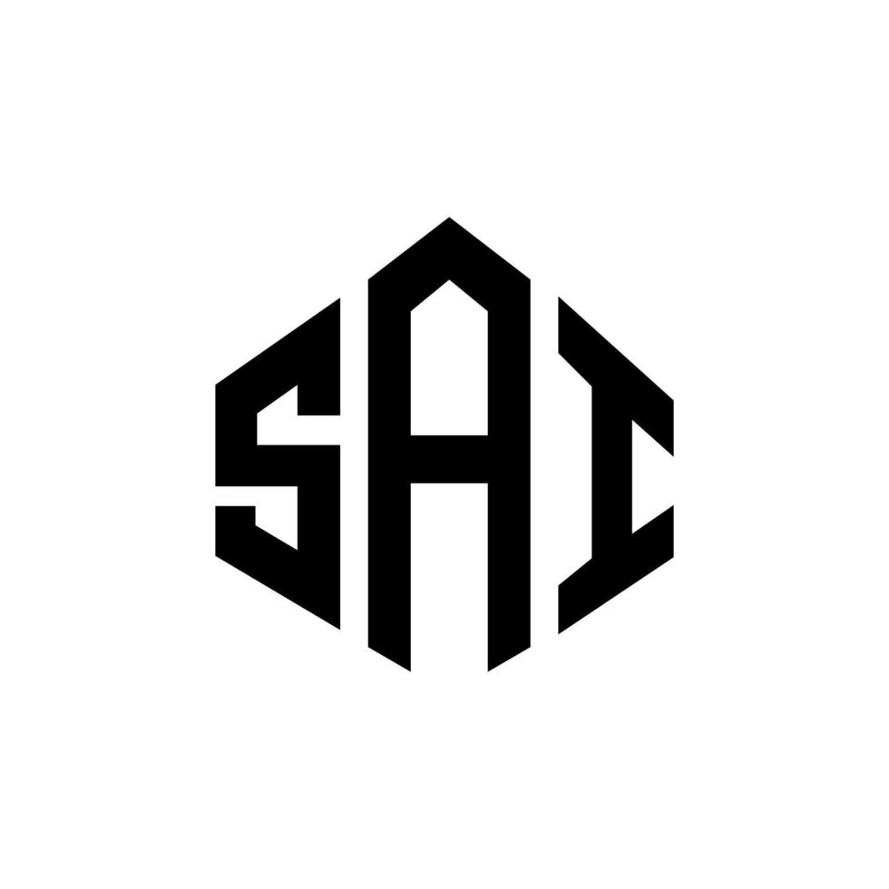 diseño de logotipo de letra sai con forma de polígono. diseño de logotipo en forma de cubo y polígono sai. sai hexágono vector logo plantilla colores blanco y negro. monograma sai, logotipo empresarial y inmobiliario.