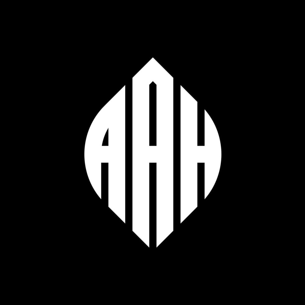 AAH circle letter logo design with circle and ellipse shape. AAH ellipse letters with typographic style. The three initials form a circle logo. AAH Circle Emblem Abstract Monogram Letter Mark Vector. vector
