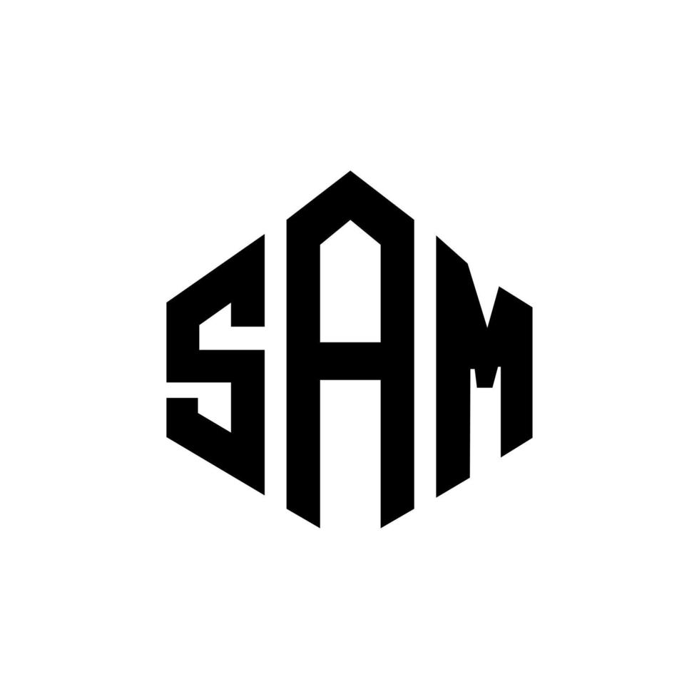 SAM letter logo design with polygon shape. SAM polygon and cube shape logo design. SAM hexagon vector logo template white and black colors. SAM monogram, business and real estate logo.