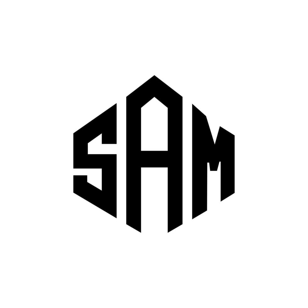 diseño de logotipo de letra sam con forma de polígono. diseño de logotipo en forma de cubo y polígono sam. sam hexagon vector logo plantilla colores blanco y negro. monograma sam, logo de negocios e inmobiliario.