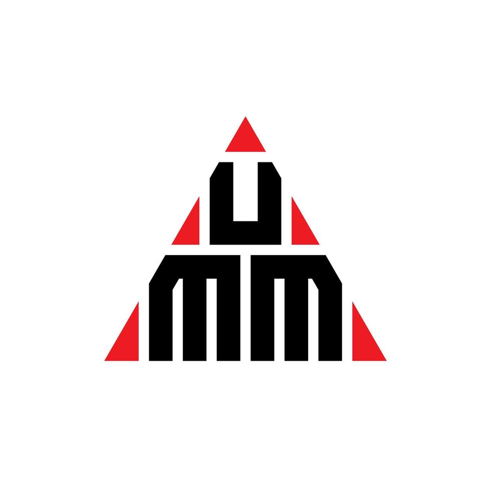 umm diseño de logotipo de letra triangular con forma de triángulo. monograma de diseño de logotipo de triángulo umm. plantilla de logotipo de vector de triángulo umm con color rojo. logotipo triangular umm logotipo simple, elegante y lujoso.