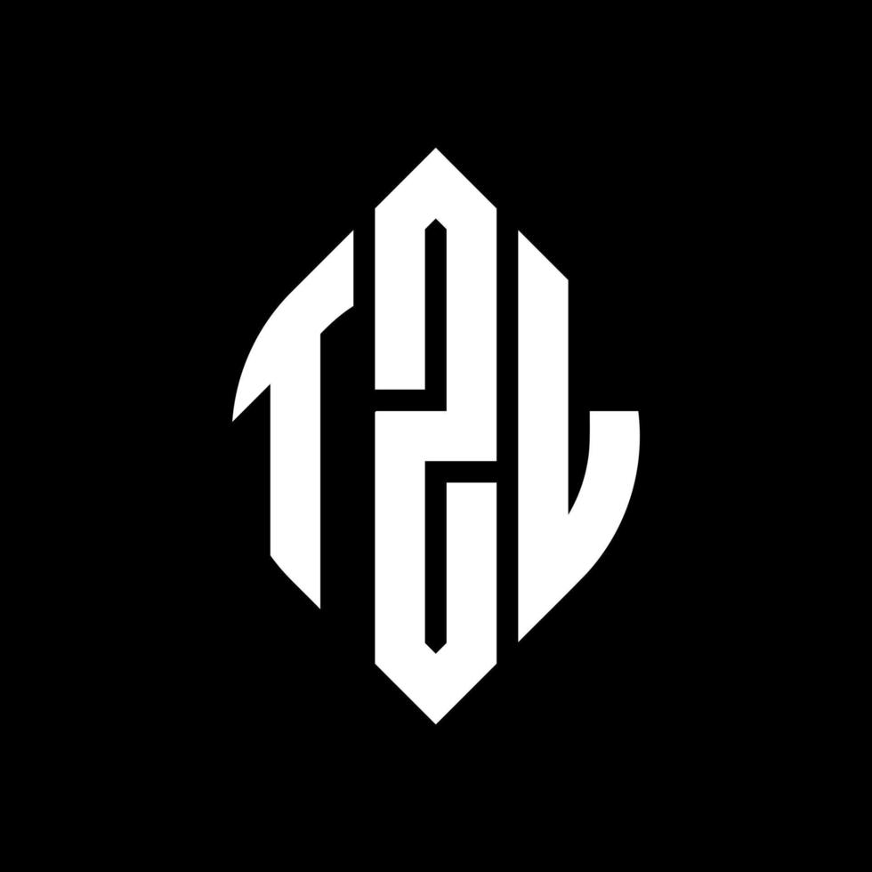 diseño de logotipo de letra de círculo tzl con forma de círculo y elipse. letras elipses tzl con estilo tipográfico. las tres iniciales forman un logo circular. vector de marca de letra de monograma abstracto del emblema del círculo tzl.