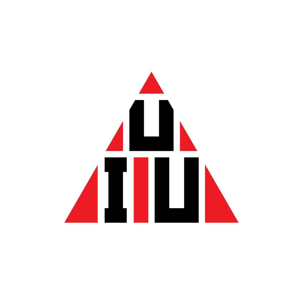 UIU triangle letter logo design with triangle shape. UIU triangle logo design monogram. UIU triangle vector logo template with red color. UIU triangular logo Simple, Elegant, and Luxurious Logo.