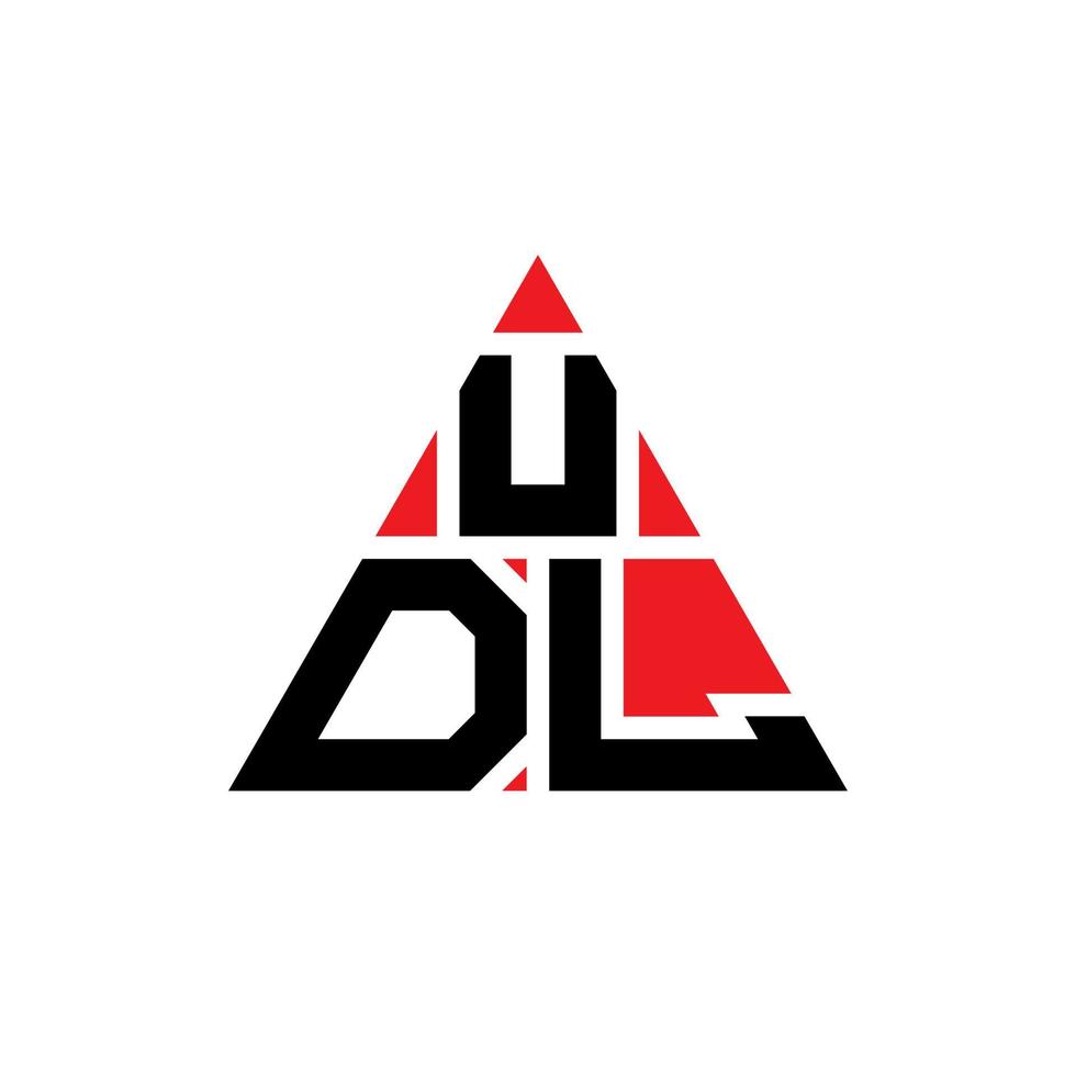 diseño de logotipo de letra de triángulo udl con forma de triángulo. monograma de diseño de logotipo de triángulo udl. plantilla de logotipo de vector de triángulo udl con color rojo. logotipo triangular udl logotipo simple, elegante y lujoso.