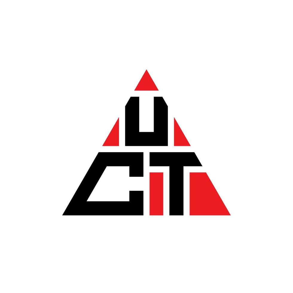 diseño de logotipo de letra de triángulo uct con forma de triángulo. monograma de diseño de logotipo de triángulo uct. plantilla de logotipo de vector de triángulo uct con color rojo. logotipo triangular uct logotipo simple, elegante y lujoso.