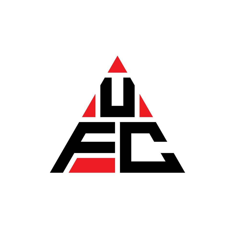 UFC triangle letter logo design with triangle shape. UFC triangle logo design monogram. UFC triangle vector logo template with red color. UFC triangular logo Simple, Elegant, and Luxurious Logo.