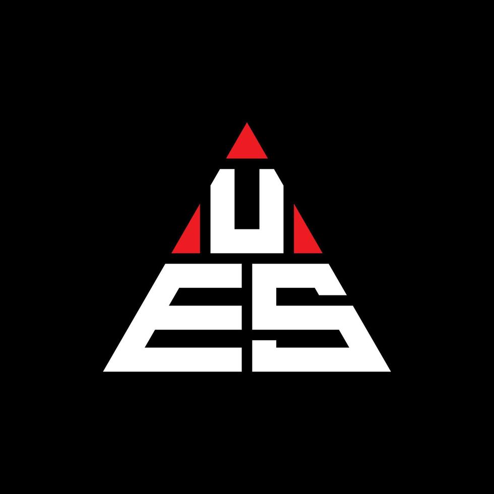 ues diseño de logotipo de letra triangular con forma de triángulo. monograma de diseño del logotipo del triángulo ues. ues plantilla de logotipo de vector de triángulo con color rojo. ues logo triangular logo simple, elegante y lujoso.