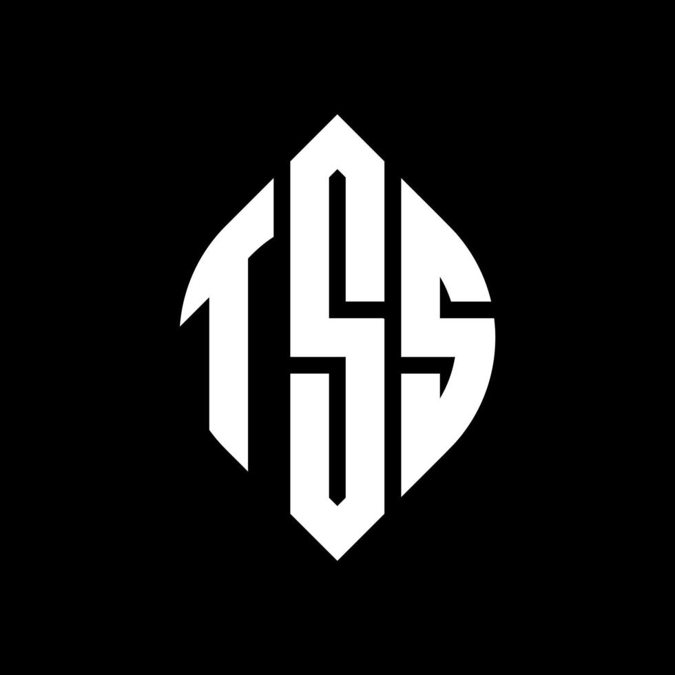 TSS circle letter logo design with circle and ellipse shape. TSS ellipse letters with typographic style. The three initials form a circle logo. TSS Circle Emblem Abstract Monogram Letter Mark Vector. vector