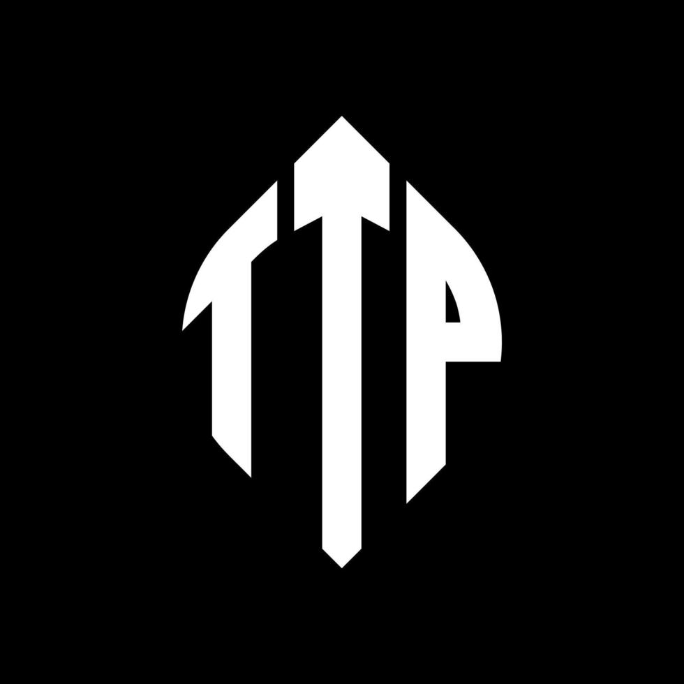 TTP circle letter logo design with circle and ellipse shape. TTP ellipse letters with typographic style. The three initials form a circle logo. TTP Circle Emblem Abstract Monogram Letter Mark Vector. vector
