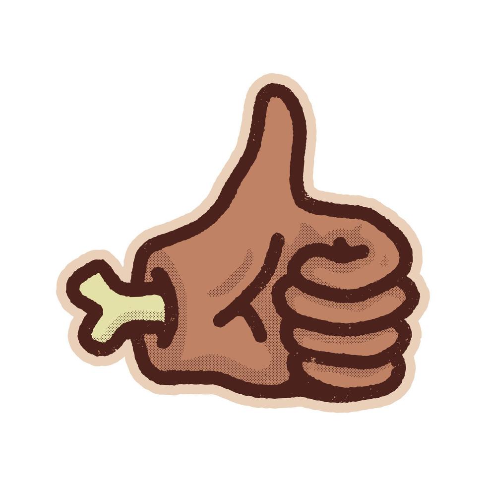 thumbs up image illustration classic technique vector