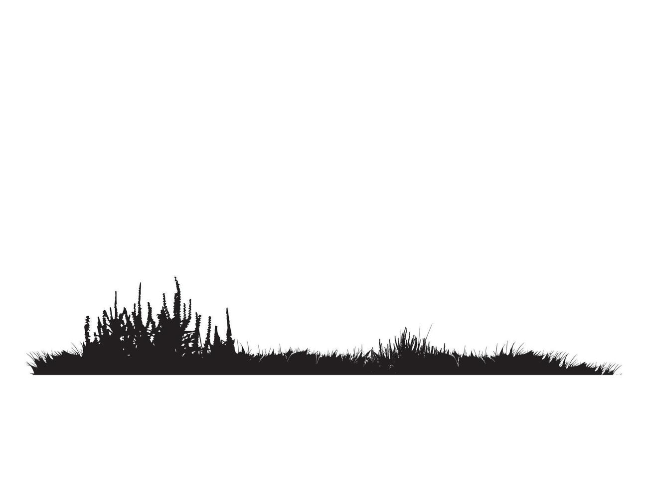 grass silhouette landscape banners of wavy meadows with grass vector